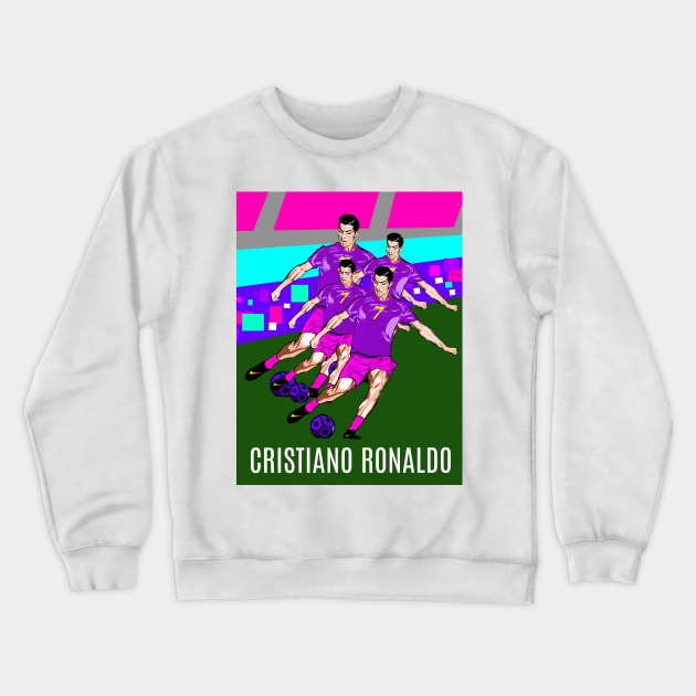 Cristiano Ronaldo dances while playing football Crewneck Sweatshirt by Asepart